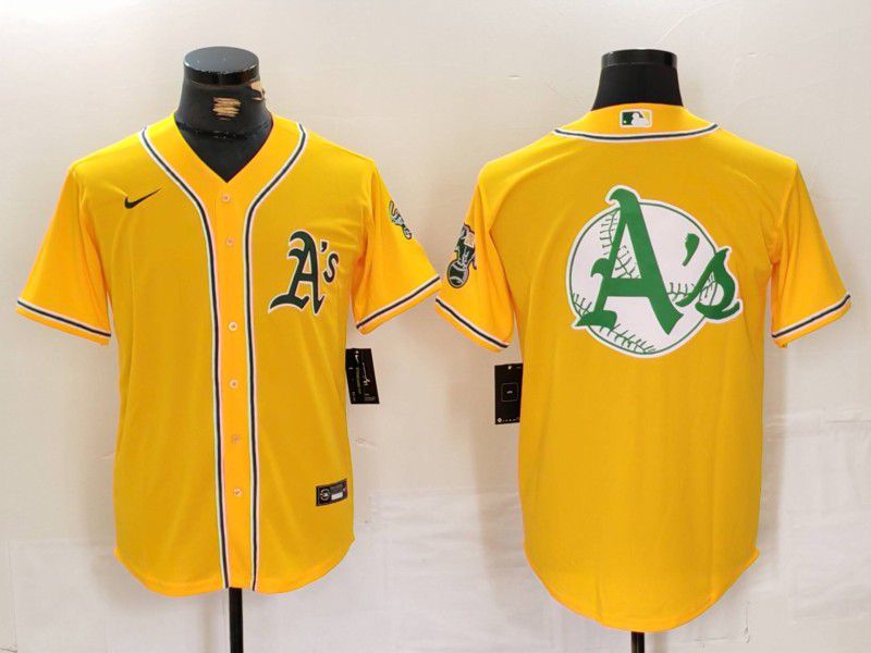 Men Oakland Athletics Blank Yellow Game 2024 Nike MLB Jersey style 1